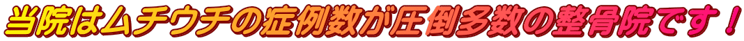 当院はムチウチの症例数が圧倒多数の整骨院です！